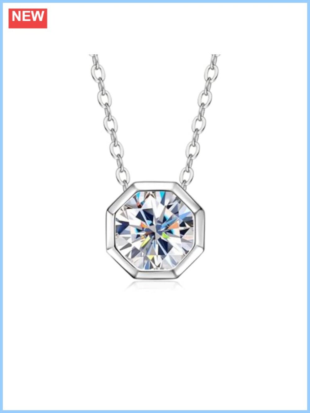 Moissanite 925 Sterling Silver Infinity Pendant Necklace 2 Ct